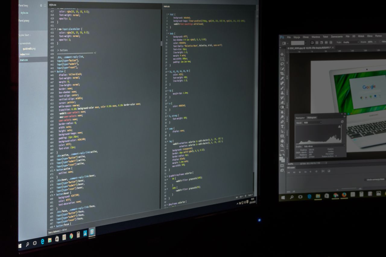 A code editor open on a computer screen in a darkened room. A RAT gives an attacker remote control of the machine, so cutting off its connection is the first step in removing it.